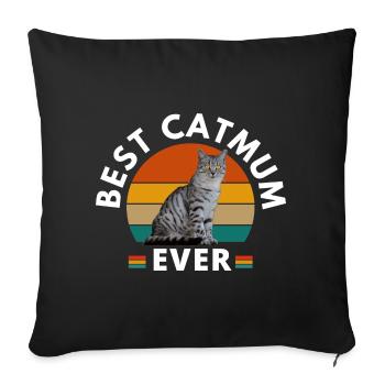 BEST CAT MUM EVER - Sofa pillowcase 17,3'' x 17,3'' (45 x 45 cm) - black - Front