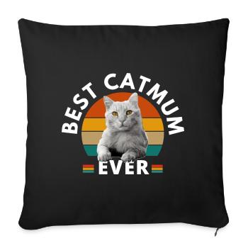 BESTE KATZENMAMA ALLER ZEITEN - Sofakissenbezug 45 x 45 cm - Schwarz - Vorne