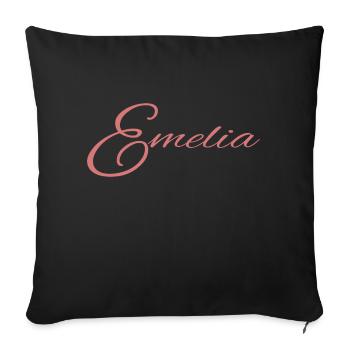 Name Emelia - Sofa pillowcase 17,3'' x 17,3'' (45 x 45 cm) - black - Front