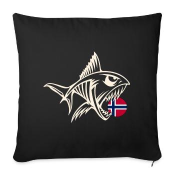 Norway Fishing Angler Fishing Tour - Sofa pillowcase 17,3'' x 17,3'' (45 x 45 cm) - black - Front