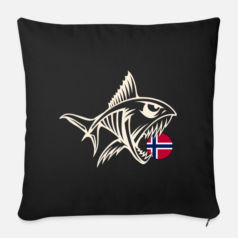 Norwegen Angeln Angler Angeltour - Sofakissenbezug 45 x 45 cm - Schwarz