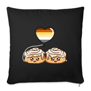 Cinnamon Roll Paar Gay Bear Pride - Sofakissenbezug 45 x 45 cm - Schwarz - Vorne