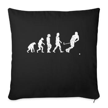 Joueur de hockey Hockey Floorball Cadeau Hockey sur gazon - Housse de coussin décorative 45 x 45 cm - noir - Devant