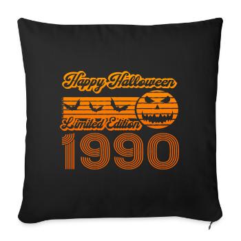 Halloween Pumpkin Birthday Year of Construction 1990 Vintage - Sofa pillowcase 17,3'' x 17,3'' (45 x 45 cm) - black - Front