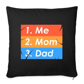 1. Moi 2. Maman 3. Papa - Housse de coussin décorative 45 x 45 cm - noir - Devant