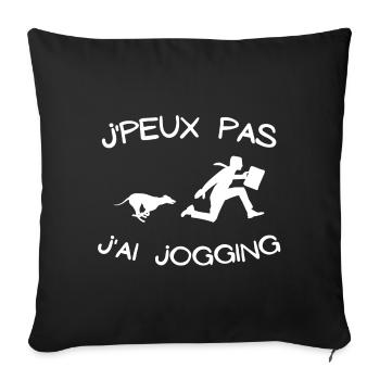 jogging, footing, running - Housse de coussin décorative 45 x 45 cm - noir - Devant
