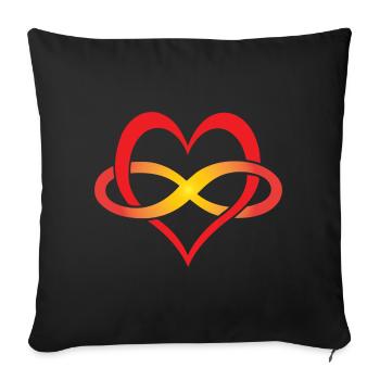 I love you for infinity - Sofa pillowcase 17,3'' x 17,3'' (45 x 45 cm) - black - Front