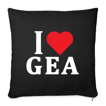 t-shirt J’adore Gea idée cadeau t-shirt - Housse de coussin décorative 45 x 45 cm - noir - Devant