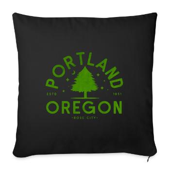 Portland Green Tree Logo - Sofa pillowcase 17,3'' x 17,3'' (45 x 45 cm) - black - Front