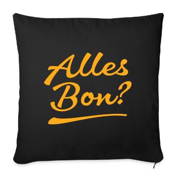 Antwerps dialect: alles bon? - Sierkussenhoes, 45 x 45 cm - zwart - Voor