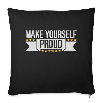 Faites-vous fier de la citation - Housse de coussin décorative 45 x 45 cm - noir - Devant