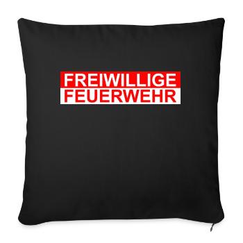 Freiwillige Feuerwehr - Sofakissenbezug 45 x 45 cm - Schwarz - Vorne