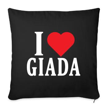 t-shirt I love Giada t-shirt gift idea - Sofa pillowcase 17,3'' x 17,3'' (45 x 45 cm) - black - Front