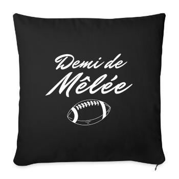 rugby, rugby sport, rugby humour - Housse de coussin décorative 45 x 45 cm - noir - Devant