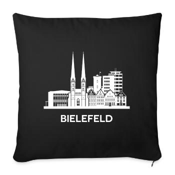 Bielefeld, white - Sofa pillowcase 17,3'' x 17,3'' (45 x 45 cm) - black - Front