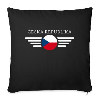 Czechia - Sofa pillowcase 17,3'' x 17,3'' (45 x 45 cm) - black - Front