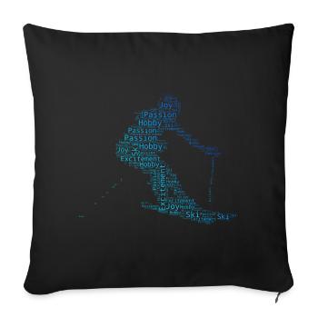 Skiing Ski Stunt Ski Women Winter Sports Skiing - Sofa pillowcase 17,3'' x 17,3'' (45 x 45 cm) - black - Front