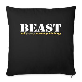 Bête tout blanc - Housse de coussin décorative 45 x 45 cm - noir - Devant