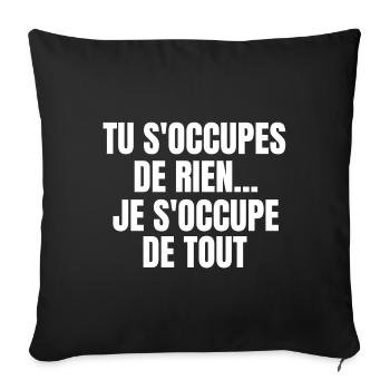 expression, langue française - Housse de coussin décorative 45 x 45 cm - noir - Devant