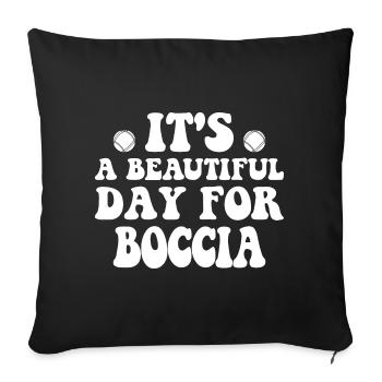 Boccia player Clothing with bocce balls Boccia - Sofa pillowcase 17,3'' x 17,3'' (45 x 45 cm) - black - Front