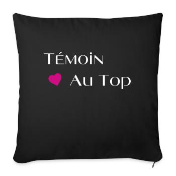 Témoin au top - Housse de coussin décorative 45 x 45 cm - noir - Devant