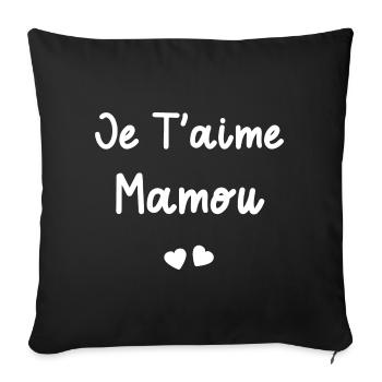 je t'aime Mamou - Housse de coussin décorative 45 x 45 cm - noir - Devant