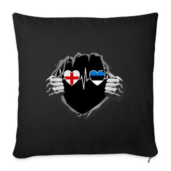 England und Estland Estländisch Estonia Flaggen - Sofakissenbezug 45 x 45 cm - Schwarz - Vorne
