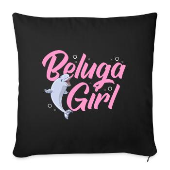 Beluga Whale Beluga Whale Whale Watching Dolphin Dolphin - Sofa pillowcase 17,3'' x 17,3'' (45 x 45 cm) - black - Front