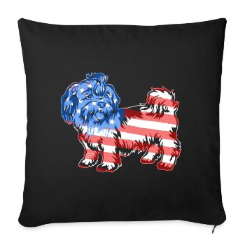 Shih Tzu Shih Tzu Flag - Sofa pillowcase 17,3'' x 17,3'' (45 x 45 cm) - black - Front