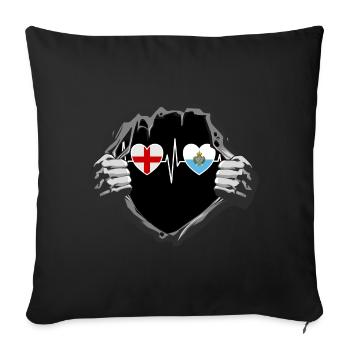 England und San Marino San-Marinesische Flaggen - Sofakissenbezug 45 x 45 cm - Schwarz - Vorne