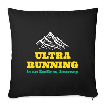 L’ultra course à pied est un voyage sans fin - Housse de coussin décorative 45 x 45 cm - noir - Devant