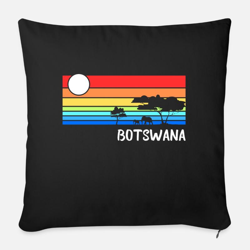 Botswana Afrika Botsuana Savanne Safari Urlaub - Sofakissenbezug 45 x 45 cm - Schwarz
