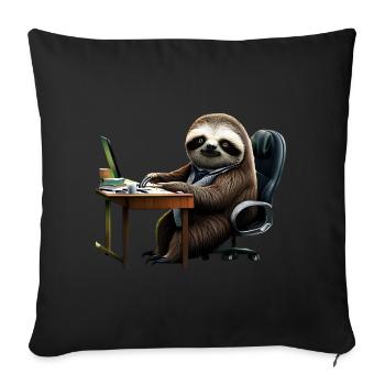 Paresseux de bureau - Housse de coussin décorative 45 x 45 cm - noir - Devant