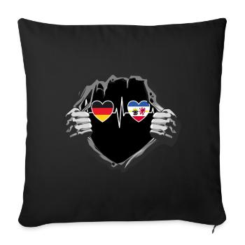 Deutschland und Mecklenburg-Vorpommern Flaggen - Sofakissenbezug 45 x 45 cm - Schwarz - Vorne