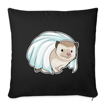 Hedgehog Bridal Veil Wedding - Sofa pillowcase 17,3'' x 17,3'' (45 x 45 cm) - black - Front
