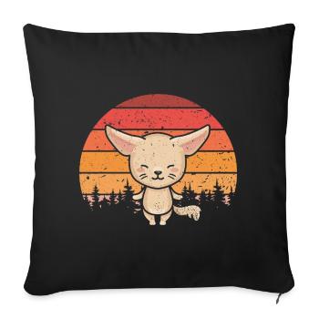 Retro Vintage Fennec Fuchs Besitzer Fennec Füchse - Sofakissenbezug 45 x 45 cm - Schwarz - Vorne