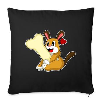 Os de chien - Housse de coussin décorative 45 x 45 cm - noir - Devant