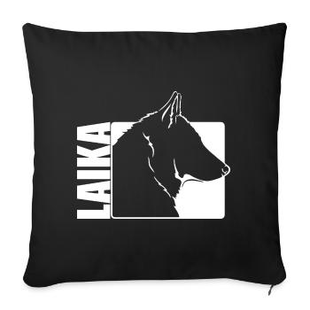 Laika Profile Dogs Dog Wilsigns - Sofa pillowcase 17,3'' x 17,3'' (45 x 45 cm) - black - Front