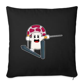 Pilz Skier Ski Sports d’hiver - Housse de coussin décorative 45 x 45 cm - noir - Devant