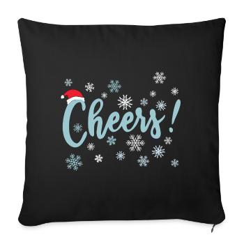 Cheers Merry Xmas Christmas Cheer - Sofa pillowcase 17,3'' x 17,3'' (45 x 45 cm) - black - Front