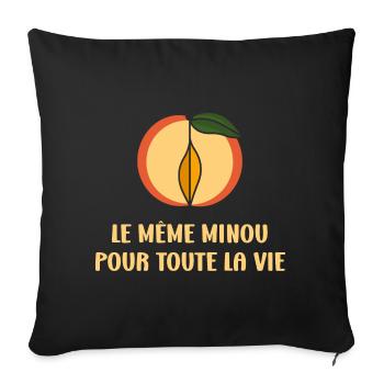EVG Le Même Minou pour toute la vie - Housse de coussin décorative 45 x 45 cm - noir - Devant