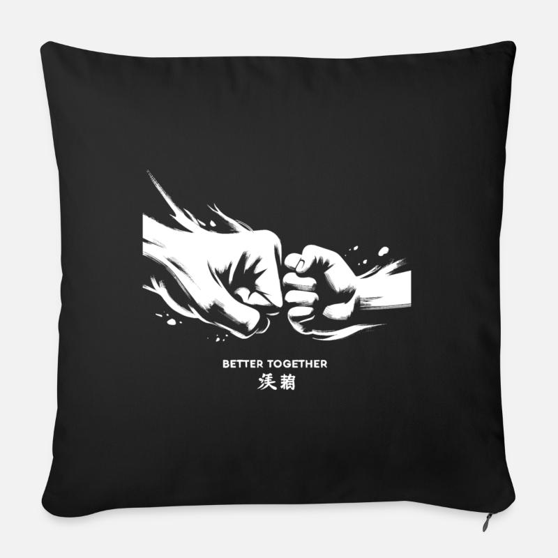Imbattables ensemble : le poing d’une génération - Housse de coussin décorative 45 x 45 cm - noir