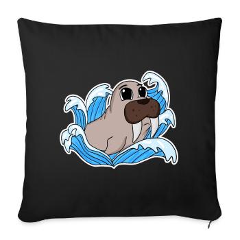 Sceau de morse - Housse de coussin décorative 45 x 45 cm - noir - Devant