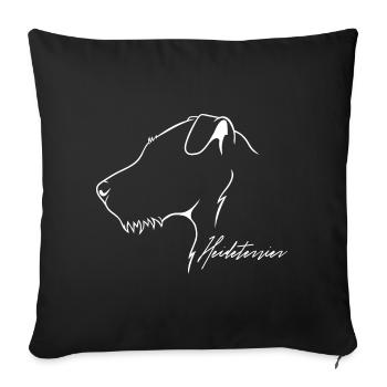 Heath Terrier Profile Dogs Hunting Dogs Wilsigns - Sofa pillowcase 17,3'' x 17,3'' (45 x 45 cm) - black - Front