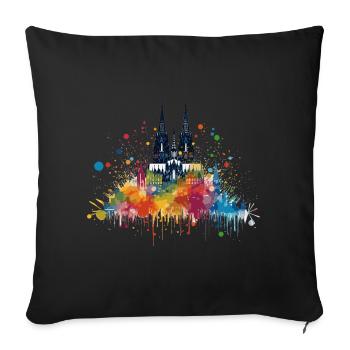 Cologne Kölle Carnival Gebützt Kölle Alaaf Jeck Party - Sofa pillowcase 17,3'' x 17,3'' (45 x 45 cm) - black - Front