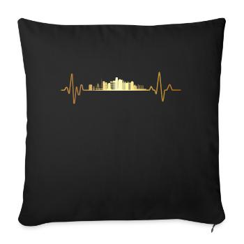 Kansas heartbeat - Sofa pillowcase 17,3'' x 17,3'' (45 x 45 cm) - black - Front