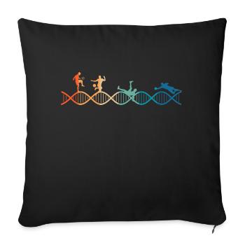 Fußball liegt in meiner DNA - Sofakissenbezug 45 x 45 cm - Schwarz - Vorne