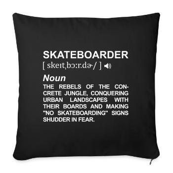 Skateboarder Definition - Sofa pillowcase 17,3'' x 17,3'' (45 x 45 cm) - black - Front