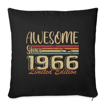 Legends were born in 1966 Vintage 1966 - Sofa pillowcase 17,3'' x 17,3'' (45 x 45 cm) - black - Front