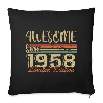 Les légendes sont nées en 1958 Vintage 1958 - Housse de coussin décorative 45 x 45 cm - noir - Devant